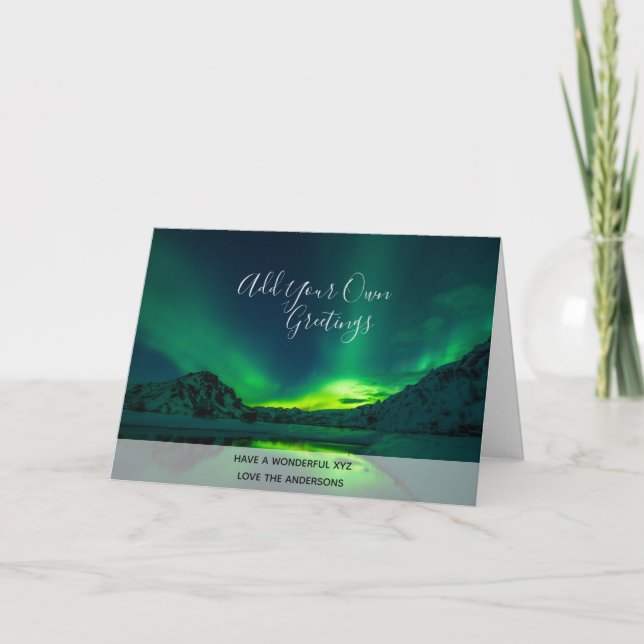 Foto Northern Lights Island Aurora Borealis Karte (Vorderseite)