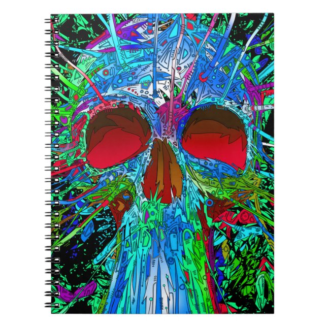 Foto-Notebook/Funky-Farbskull Notizblock (Vorderseite)