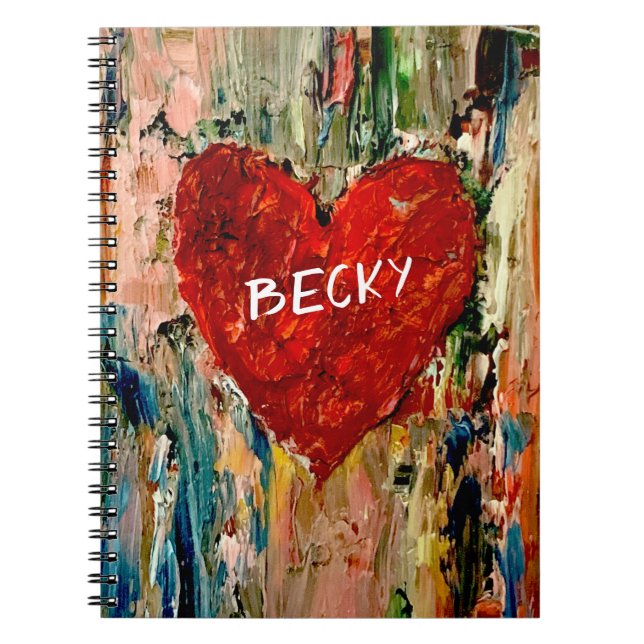 Foto-Notebook mit bemalten Heart Art Spiral Notizblock (Vorderseite)