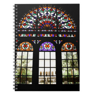 Foto-Notebook mit festgehaltener Glasscheibe Notizblock