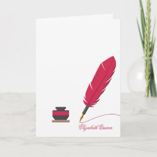 Foto Notecard Inkwell und Feather Pen Stationery Dankeskarte