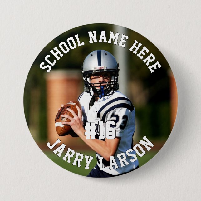 Foto-Nummer und Spielername Fußball Button (Vorderseite)