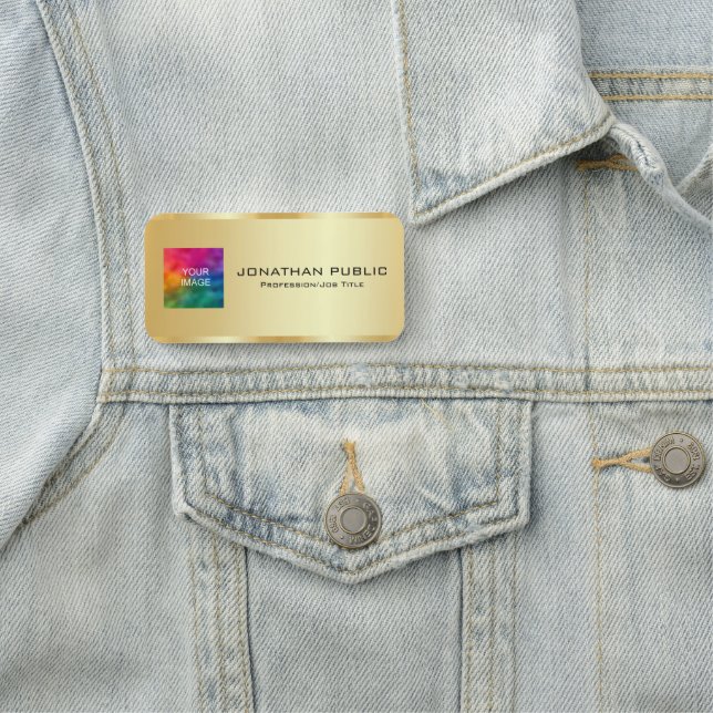 Foto oder Logo des Mitarbeiters hier, magnetisches Namensschild (Beispiel)