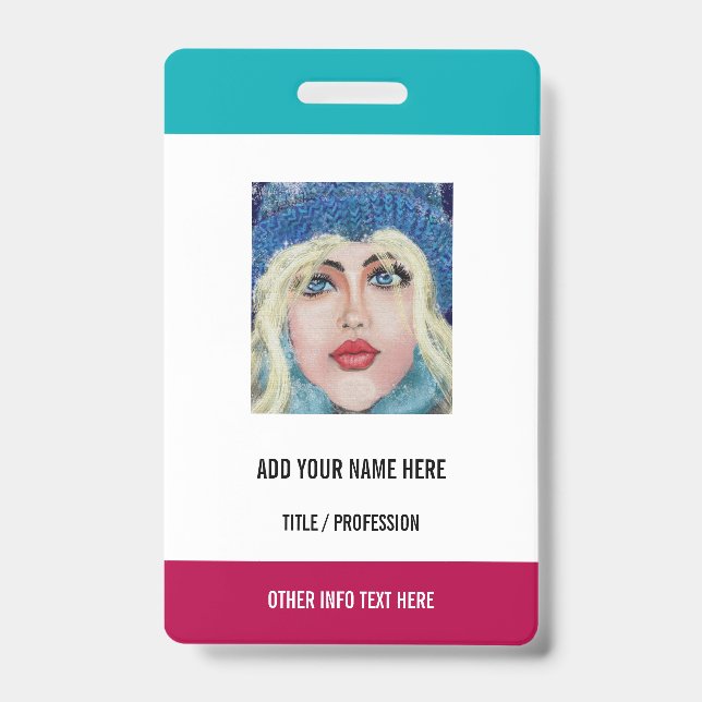 Foto- oder Logo-Textname-Abzeichen anpassen Ausweis (Vorderseite)