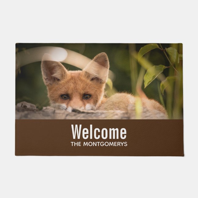 Foto of a Cute Little Orange Fox Fußmatte (Vorderseite)