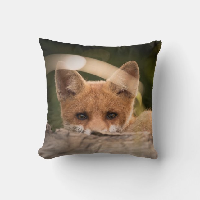 Foto of a Cute Little Orange Fox Kissen (Vorderseite)