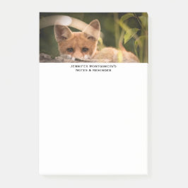 Foto of a Cute Little Orange Fox Post-it Klebezettel