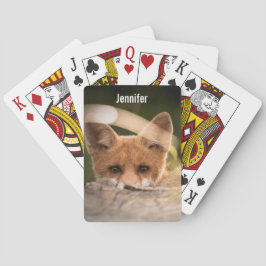 Foto of a Cute Little Orange Fox Spielkarten