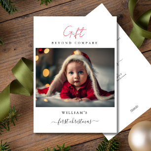 Foto of Perfection Baby's First Christmas Foto Feiertagskarte