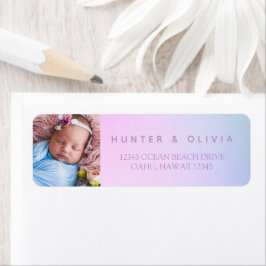 Foto Ombre Lila Address Label
