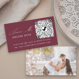 Foto Online UAWG QR Code Burgundy Wedding Begleitkarte