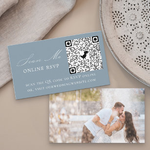 Foto Online UAWG QR Code Dusty Blue Wedding Begleitkarte