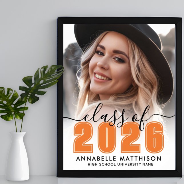 Foto Orange Abschlussfeier Schild (Photo Orange Graduation Party Sign )