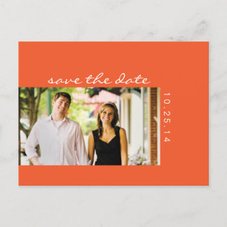 Foto Orange Save the Date Postkarte 2