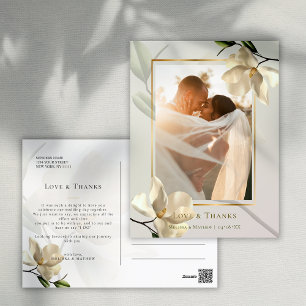 Foto Oriental Weiße Magnolie Danke Postkarte