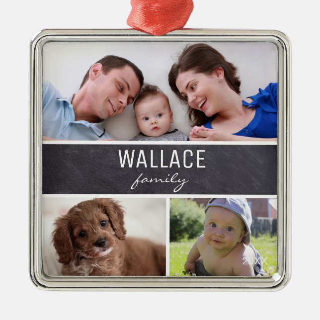 Foto-Ornament-Collage Ornament Aus Metall (Vorne)