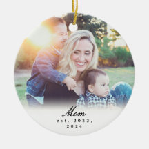 Foto-Ornament mit schwarzem weißen Schriftzug für