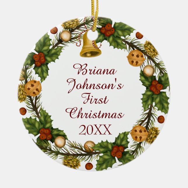 Foto Ornament Weihnachtskranz Baby's First (Vorne)