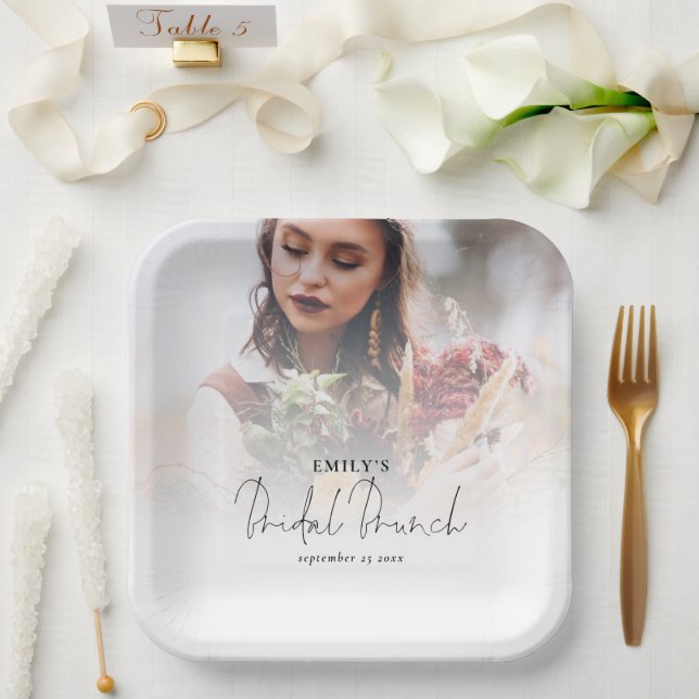 Foto Overlay Brautparty Brunch Paper Teller (Hochzeit)