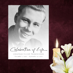 Foto-Overlay-Feier des Lebens Name Beerdigung Poster
