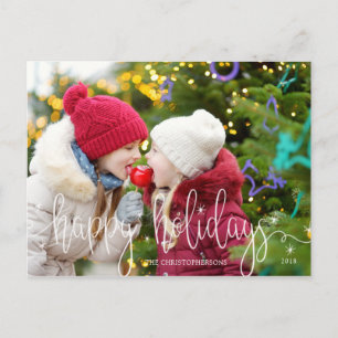 Foto-Overlay für White Script HAPPY Postkarte