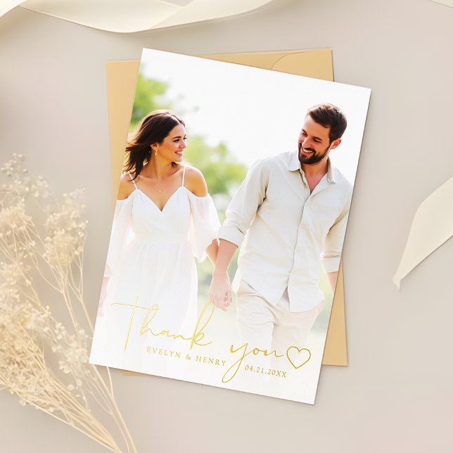Foto Overlay Gold Foil Script Vielen Dank Folieneinladung (Von Creator hochgeladen)