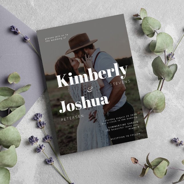 Foto-Overlay-Hochzeit für moderne Typografie Einladung (Von Creator hochgeladen)