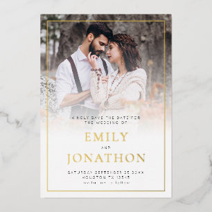 Foto-Overlay-Linienrand-Folie Save The Date Karte
