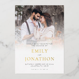 Foto Overlay Luxus Save the Date Foil Karte