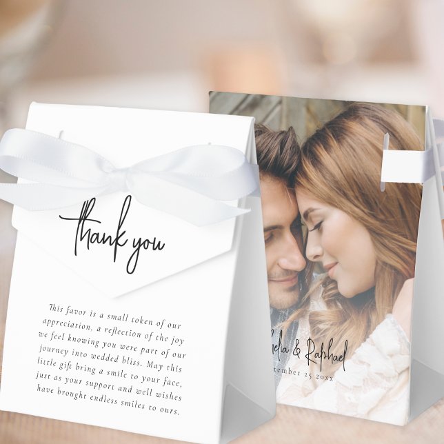 Foto Overlay Newlyweds Wedding Vielen Dank Geschenkschachtel (Front and back view)