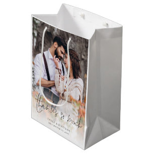 Foto Overlay-Skript dank so viel Gefallen Hochzeit Mittlere Geschenktüte