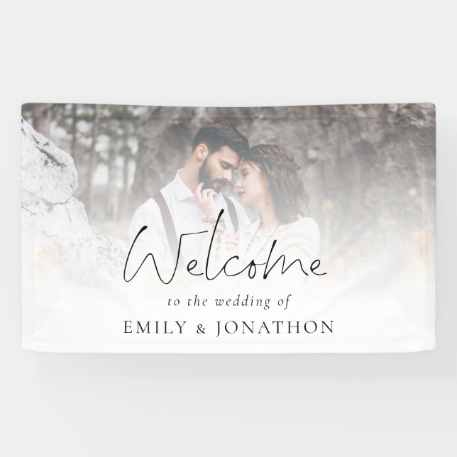 Foto Overlay-Skript Willkommen bei Hochzeit Banner (Horizontal)