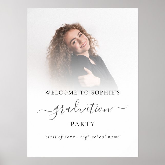 Foto Overlay Willkommen zur Graduierungspartei Poster (Vorne)