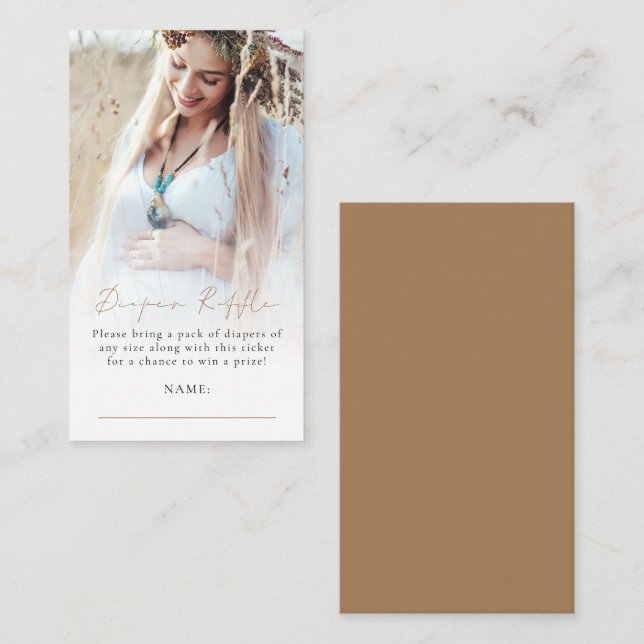 Foto Overlay Windelwaschmaschine Gold Babydusche Begleitkarte (Vorne/Hinten)