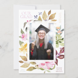 Foto Painted Florals School Graduate Ankündigung