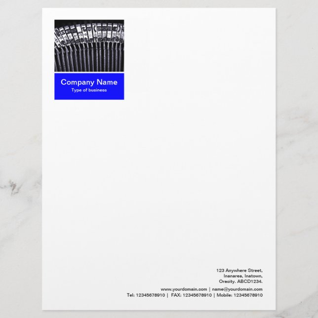 Foto-Panel - Blau - Schreibmaschine Briefbogen (Vorderseite)