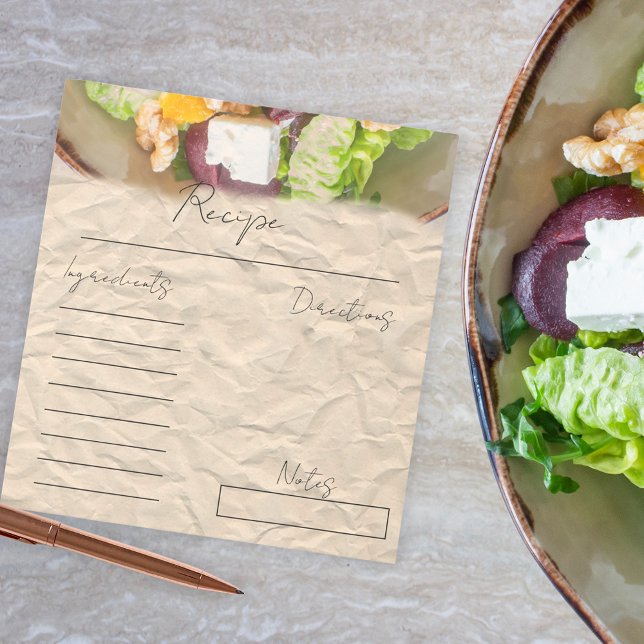 Foto Paper Blank Sheet Cooking Rezeptkarte Notizblock (Von Creator hochgeladen)