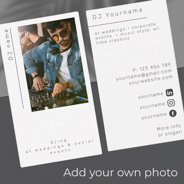Foto Party DJ Hochzeit Business Card Visitenkarte (Von Creator hochgeladen)