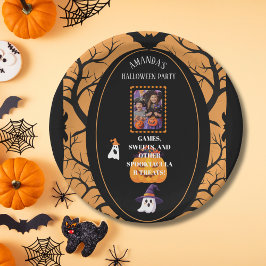 Foto-Party Einladung mit Trick-oder-Leckerei Pappteller