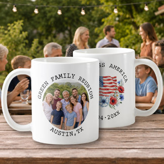 Foto Patriotische Flagge Familientreffen Andenken Kaffeetasse