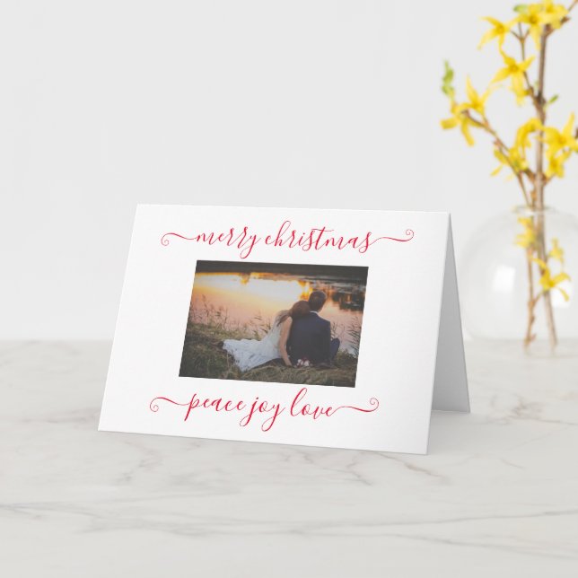 Foto Peace Joy Liebe Frohe Weihnachten Karte (Gelbe Blume)