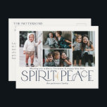 Foto Peace Navy Gold Feiertagspostkarte<br><div class="desc">In diesem Foto,  in dem Sie die Postkarten begrüßen,  wird neben dem Gruß "Spirit of Peace" in großen - und Goldbriefen auf Elfenbeinhintergrund auch der Gruß "Spirit of Peace" mit vier Ihrer liebsten Fotos,  Familienname & Jahreszeit,  gefeiert.</div>