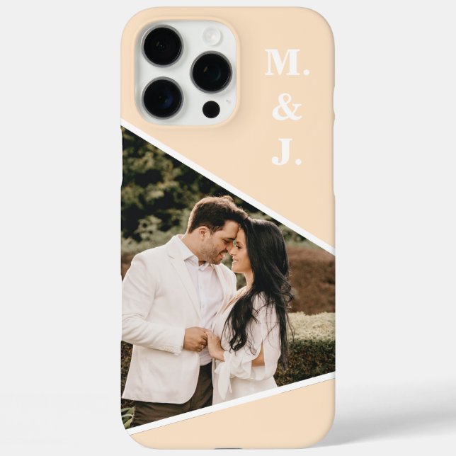 Foto Peach Monogramm iPhone 16 Pro Max Hülle (Rückseite)