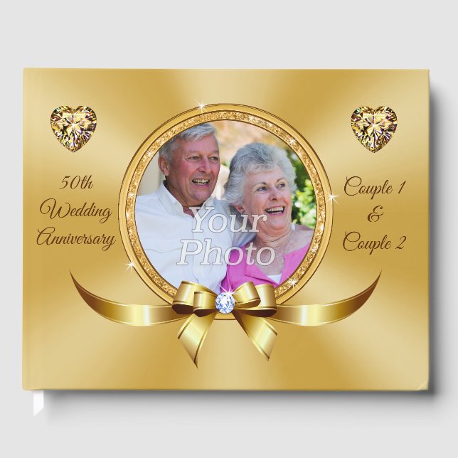 Foto, Personalisiert 50. Hochzeitstag Gästebuch (Vorderseite)
