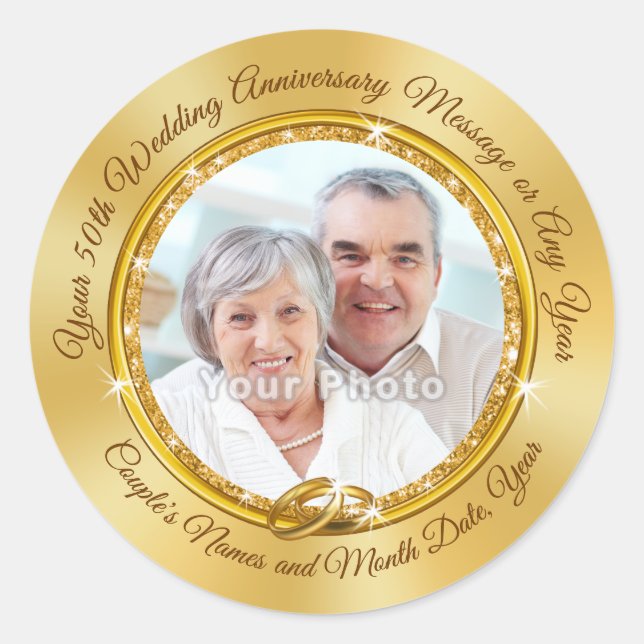 Foto Personalisiert 50 Jahre Umschlag Aufkleber (Vorderseite)