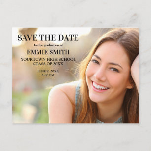 Foto personalisiert Abschluss Save the Date Postkarte