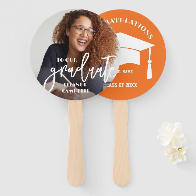 Foto Personalisiert Graduate Hand Fan Fächer (Vorne und Hinten)