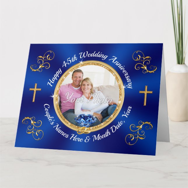 FOTO Personalisiert Happy, Karten zum 45. Jubiläum (Vorderseite)