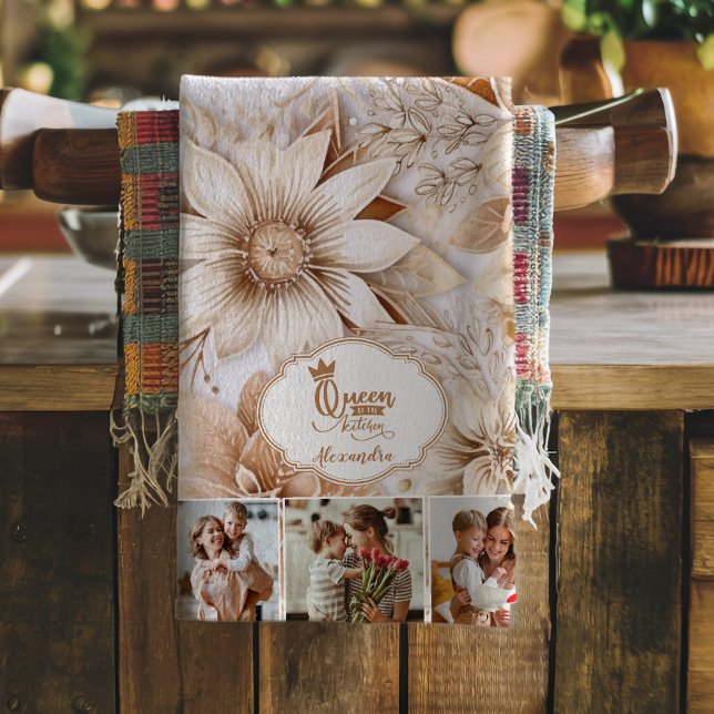 Foto Personalisiert Mama Queen of the Kitchen Geschirrtuch (Von Creator hochgeladen)