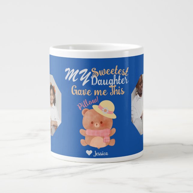 Foto "personalisiert Mama & Sweetest Daughter" Jumbo-Tasse (Vorderseite)